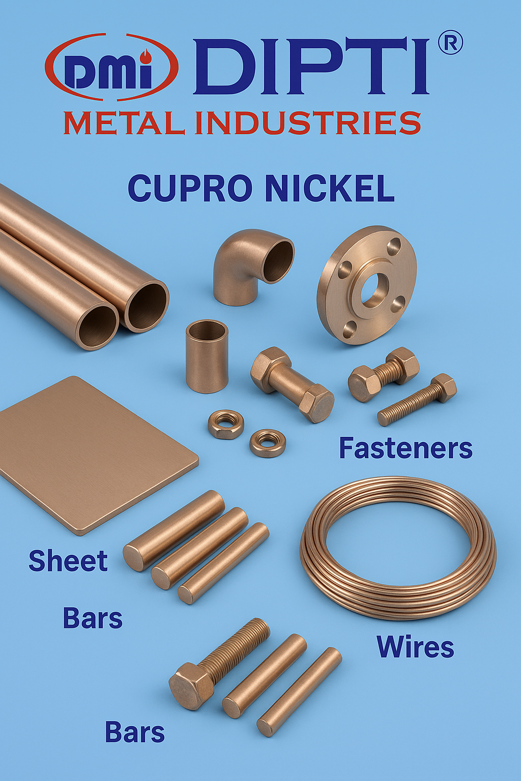 2.0872 (Copper Nickel CuNi10Fe1Mn / UNS C70600) Pipes, Fittings & Flanges