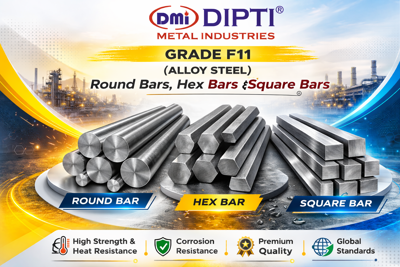 ASTM A182 F11 Alloy Steel Round Bar Manufacturer India