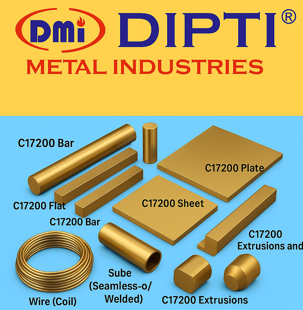 Beryllium Copper Alloy 25 UNS C17200 Rod Bar Plate AMS 4533 Supplier Exporter Stockist in Mumbai, India