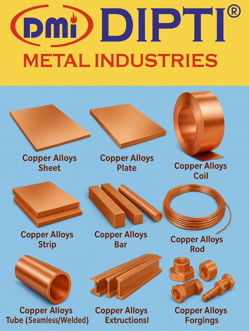 Copper Alloys Products for Electrical, Marine and Aerospace Applications