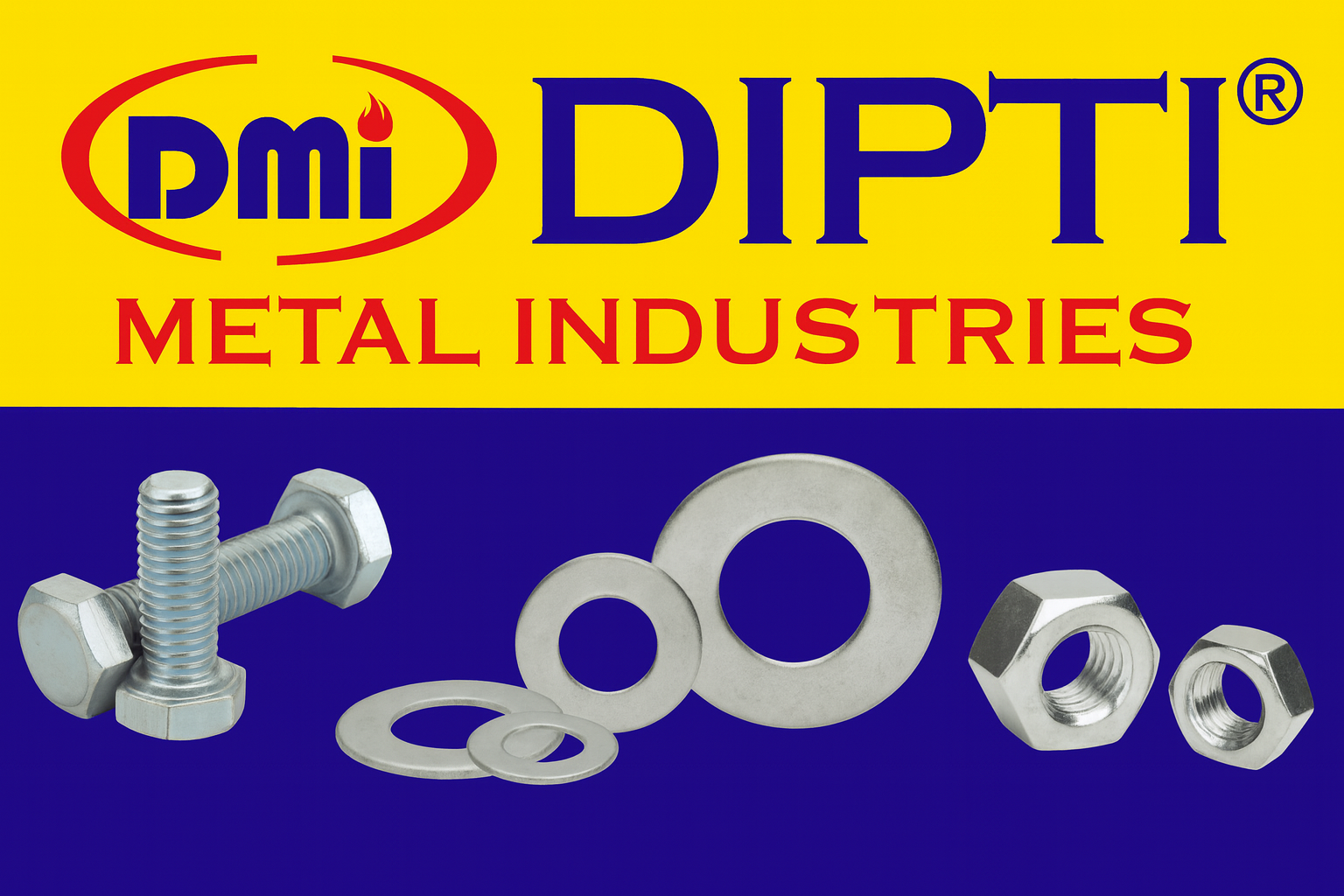 Fasteners Manufacturer, Exporter, Supplier in various grades including Nuts, Bolts, Screws, Washers