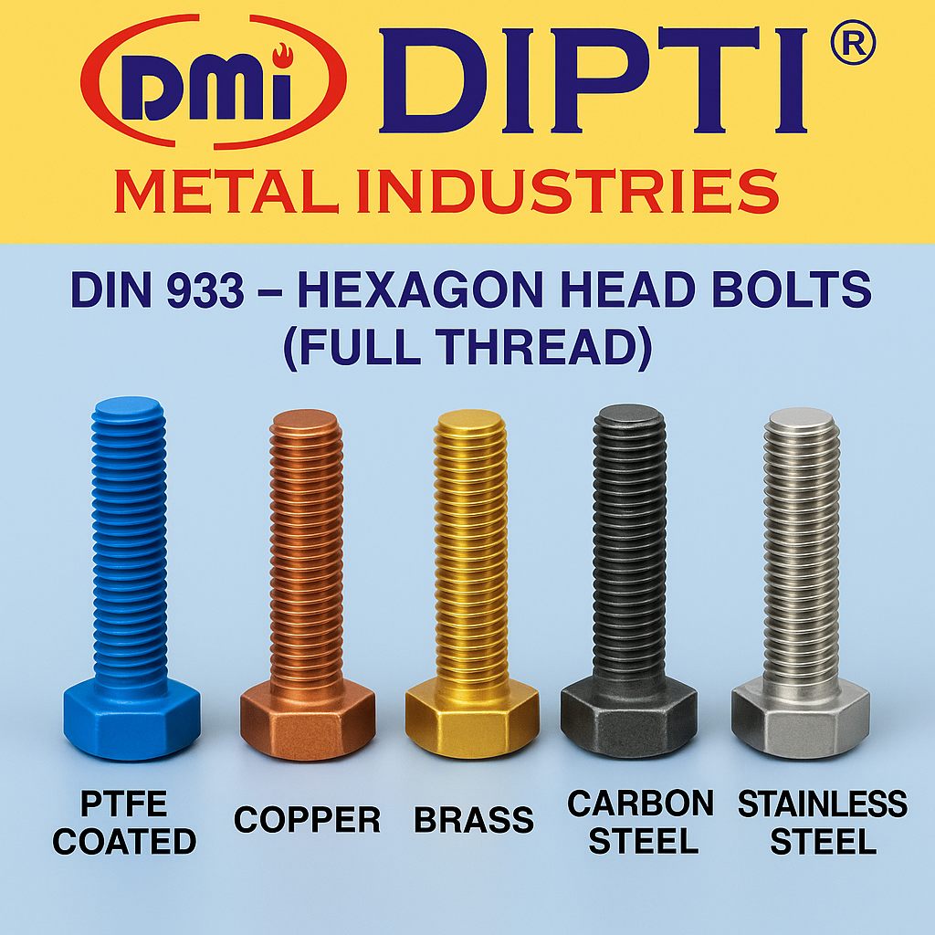 Hex Head Bolts Fully Threaded DIN 933 Manufacturer, DIN 933 Exporter, DIN 933 Supplier in various grades