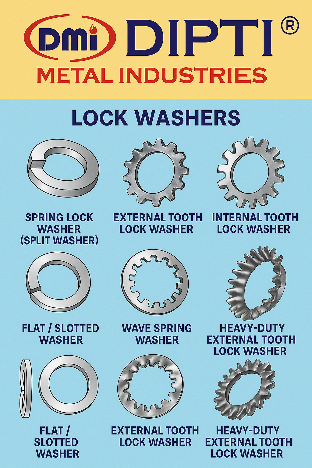 Lock Washers (Split, External Tooth & Internal Tooth) Manufacturer, Exporter, Supplier in Mumbai, India