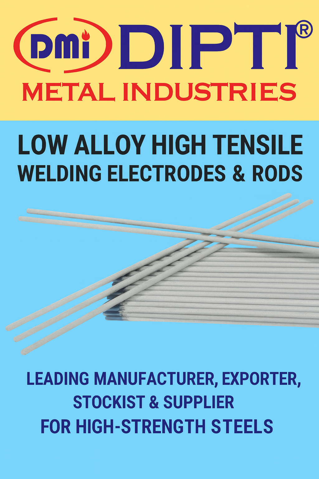 Low Alloy High Tensile Welding Electrodes and Rods for high strength steel welding, pressure vessels, power generation