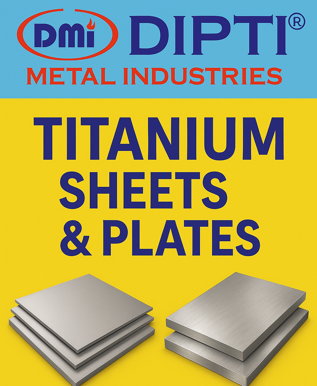 DIPTI Titanium Sheets and Plates in Grade 2, Grade 5, and Grade 23, Dealer, Importer, Supplier from Mumbai, India