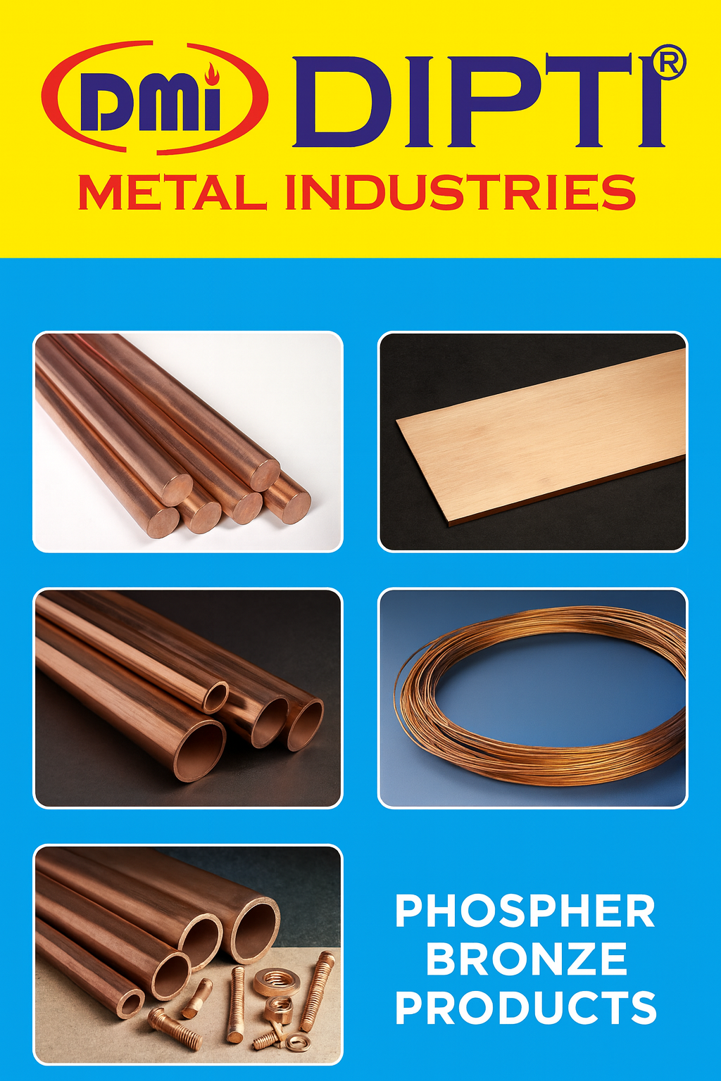 Phosphor Bronze Alloy Rods, Sheets, Wires Manufacturer, Exporter, Supplier in various grades