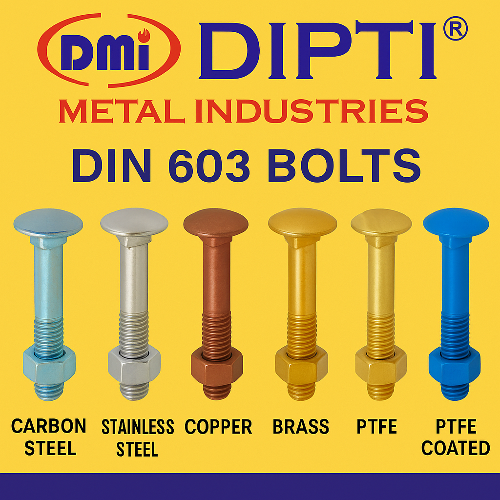 Round Head Bolts with Square Underhead DIN 603 Manufacturer, Exporter, Supplier in various grades