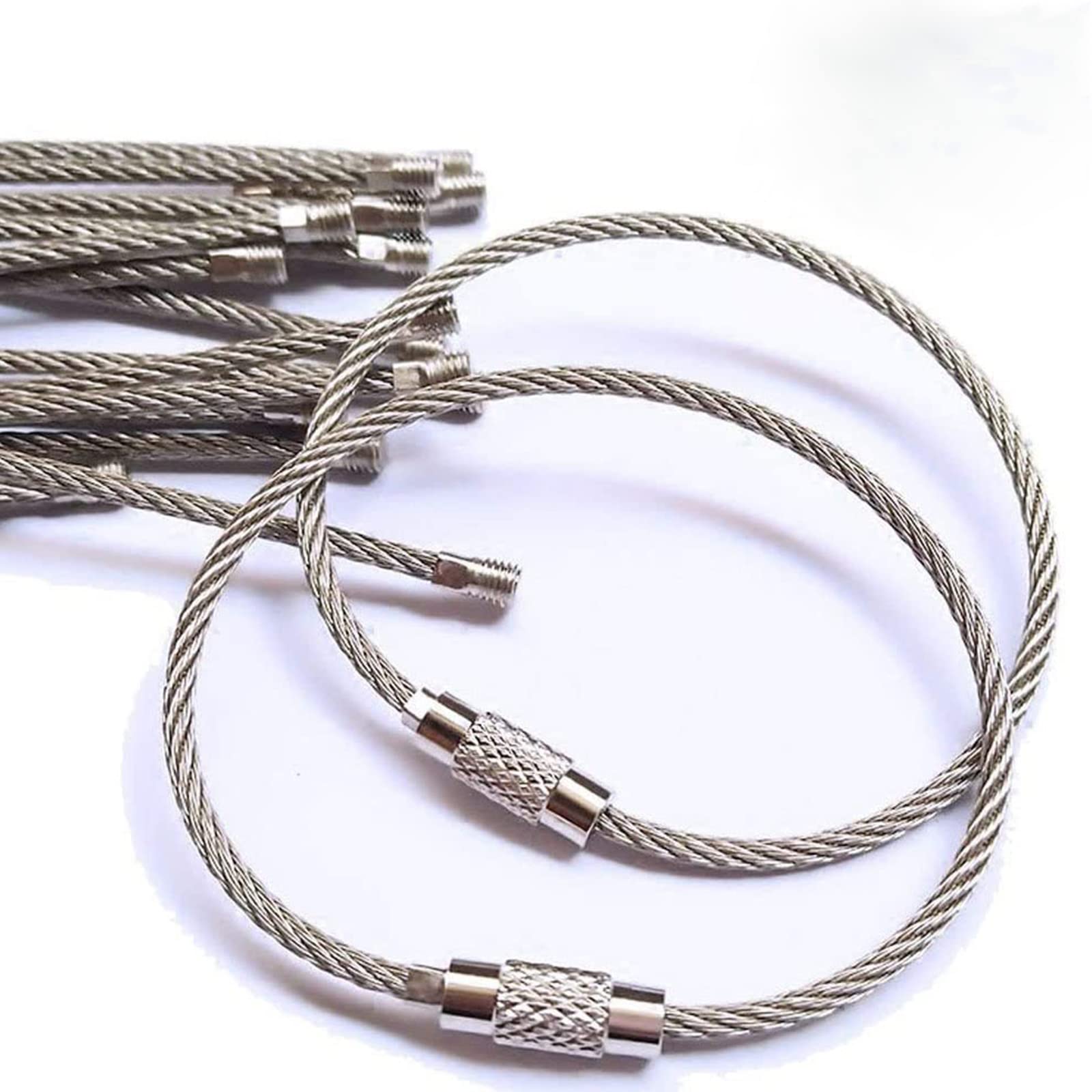 Stainless Steel Wire Cable Keyring and Keychain