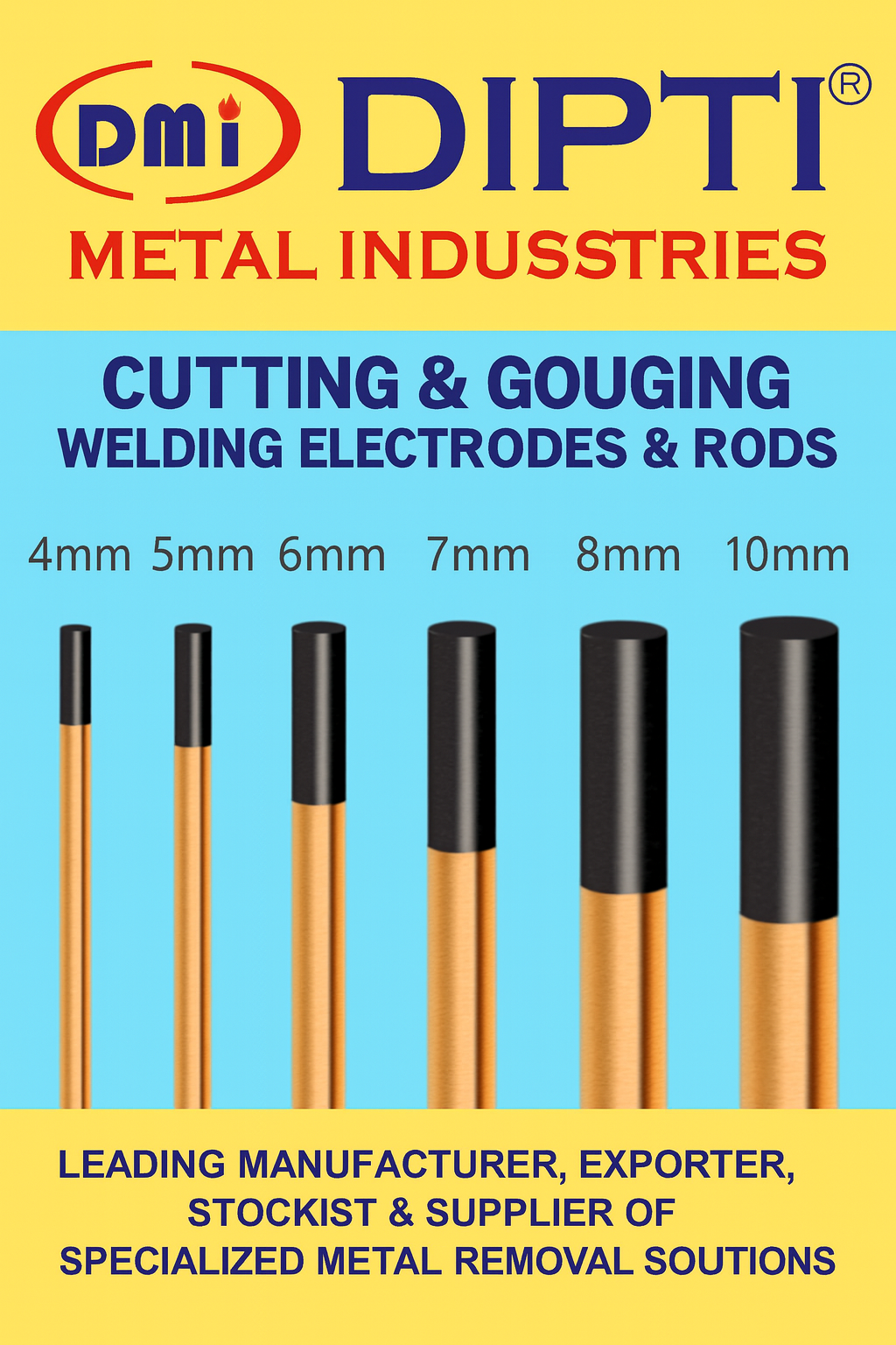 Cutting and Gouging Welding Electrodes and Rods for metal removal, joint preparation, defect excavation